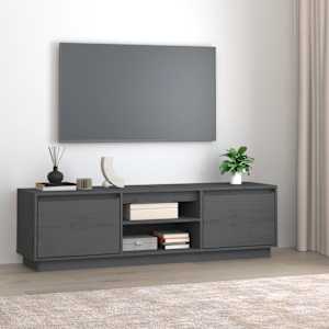 TV skříňka šedá 140 x 35 x 40 cm masivní borové dřevo - obrázek 1