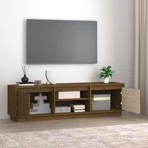 TV skříňka medově hnědá 140 x 35 x 40 cm masivní borové dřevo - obrázek 3