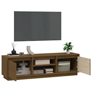 TV skříňka medově hnědá 140 x 35 x 40 cm masivní borové dřevo - obrázek 5