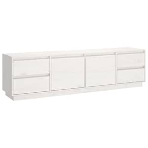 TV skříňka bílá 176x37x47,5 cm masivní borové dřevo - obrázek 2
