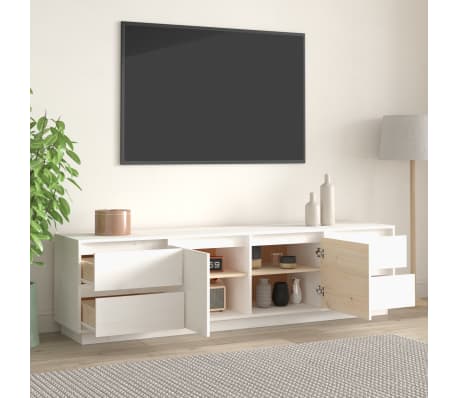 Mobile Porta TV VidaXL - 180x31.5x40 Cm, Legno, Bianco, 4 Ante - Foto 13