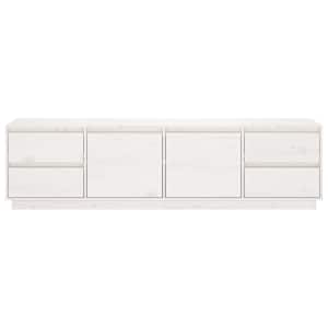 TV skříňka bílá 176x37x47,5 cm masivní borové dřevo - obrázek 6