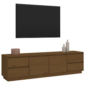TV skříňka medově hnědá 176x37x47,5 cm masivní borové dřevo - obrázek 4