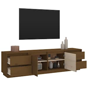 TV skříňka medově hnědá 176x37x47,5 cm masivní borové dřevo - obrázek 5