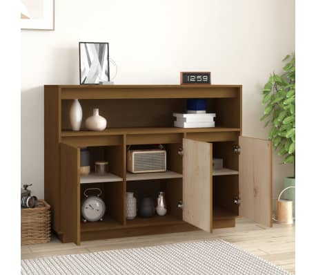 vidaXL Servantă, maro miere, 104,5x34x80 cm, lemn masiv de pin