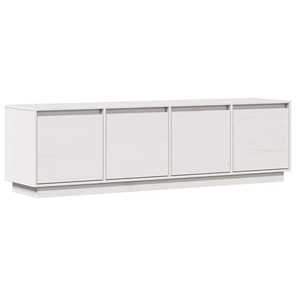 vidaXL Comodă TV, alb, 156x37x45 cm, lemn masiv de pin