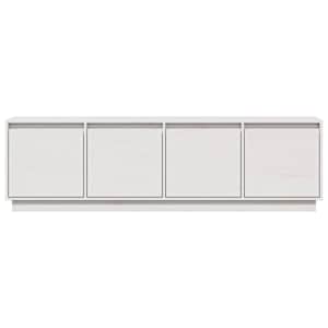 TV skříňka bílá 156 x 37 x 45 cm masivní borové dřevo - obrázek 4
