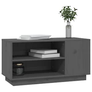 TV skříňka šedá 80 x 35 x 40,5 cm masivní borové dřevo - obrázek 4