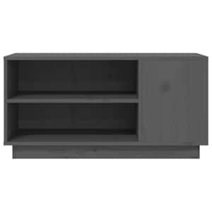 TV skříňka šedá 80 x 35 x 40,5 cm masivní borové dřevo - obrázek 5