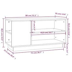 TV skříňka medově hnědá 80x35x40,5 cm masivní borové dřevo - obrázek 9