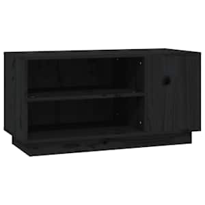 TV skříňka černá 80x35x40,5 cm masivní borové dřevo - obrázek 2