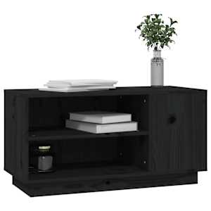 TV skříňka černá 80x35x40,5 cm masivní borové dřevo - obrázek 4