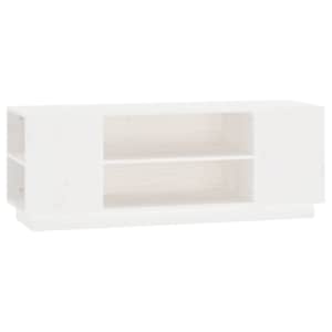 TV skříňka bílá 110 x 35 x 40,5 cm masivní borové dřevo - obrázek 2