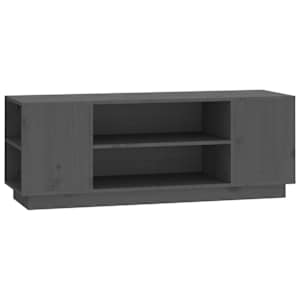 TV skříňka šedá 110x35x40,5 cm masivní borové dřevo - obrázek 2
