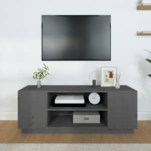 TV skříňka šedá 110x35x40,5 cm masivní borové dřevo - obrázek 3