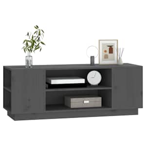 TV skříňka šedá 110x35x40,5 cm masivní borové dřevo - obrázek 4