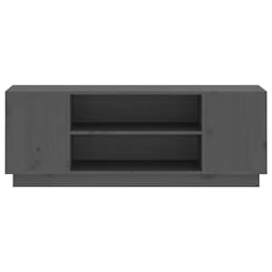 TV skříňka šedá 110x35x40,5 cm masivní borové dřevo - obrázek 5