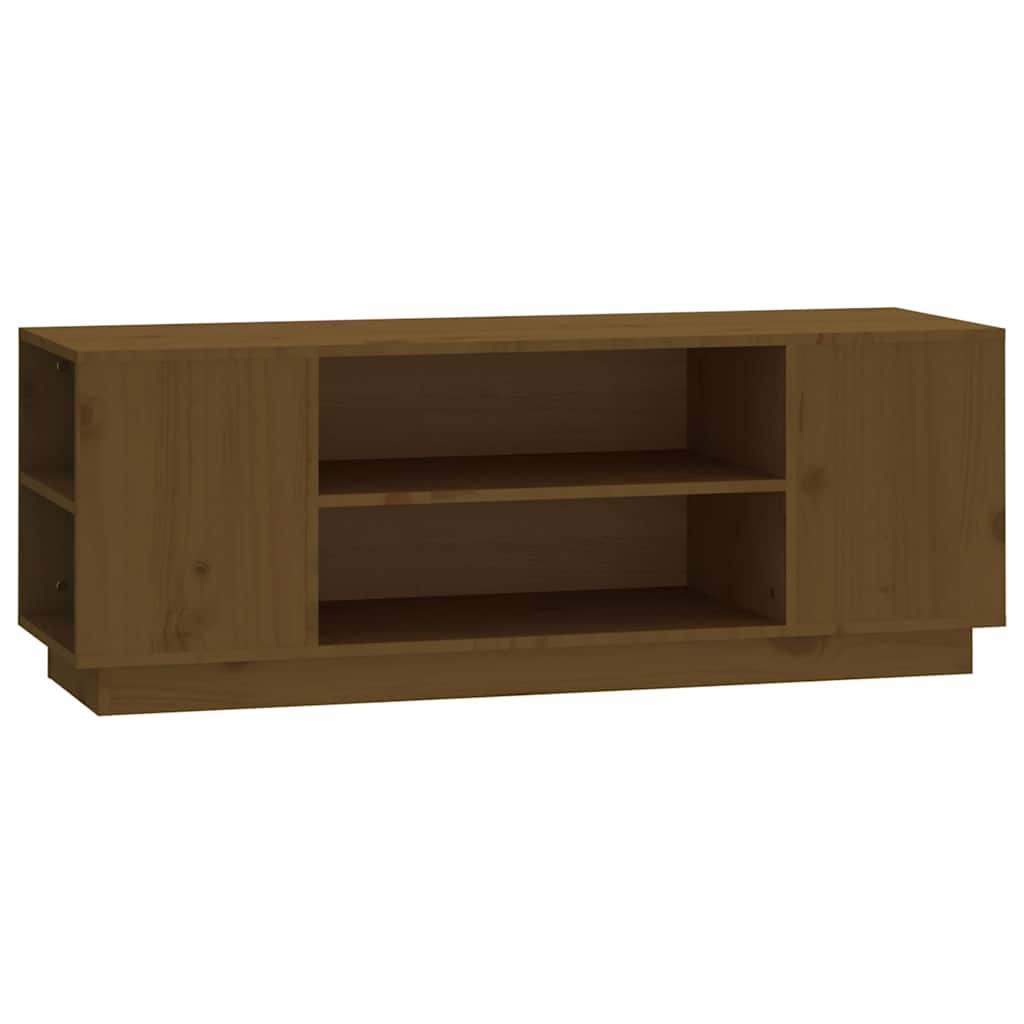 vidaXL Tv-meubel 110x35x40,5 cm massief grenenhout honingbruin bruin, foto 3