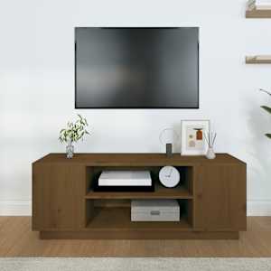 TV skříňka medově hnědá 110x35x40,5 cm masivní borové dřevo - obrázek 3