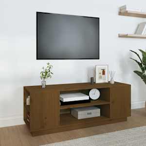 TV skříňka medově hnědá 110x35x40,5 cm masivní borové dřevo - obrázek 1