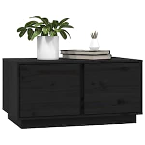 Konferenční stolek černý 80 x 50 x 40 cm masivní borové dřevo - obrázek 4