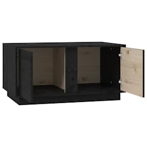 Konferenční stolek černý 80 x 50 x 40 cm masivní borové dřevo - obrázek 8