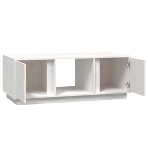 Konferenční stolek bílý 110x50x40 cm masivní borové dřevo - obrázek 6