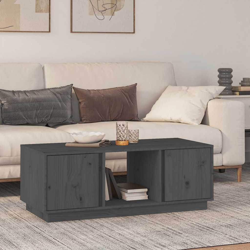 vidaXL sofabord 110x50x40 cm massivt fyrretræ grå