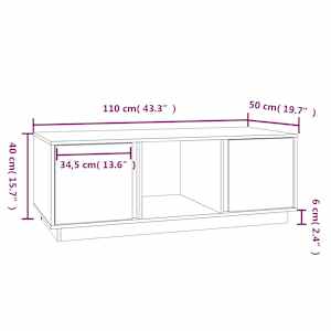 Konferenční stolek černý 110x50x40 cm masivní borové dřevo - obrázek 9