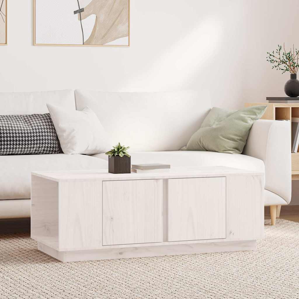 vidaXL sofabord 110x50x40 cm massivt fyrretræ hvid