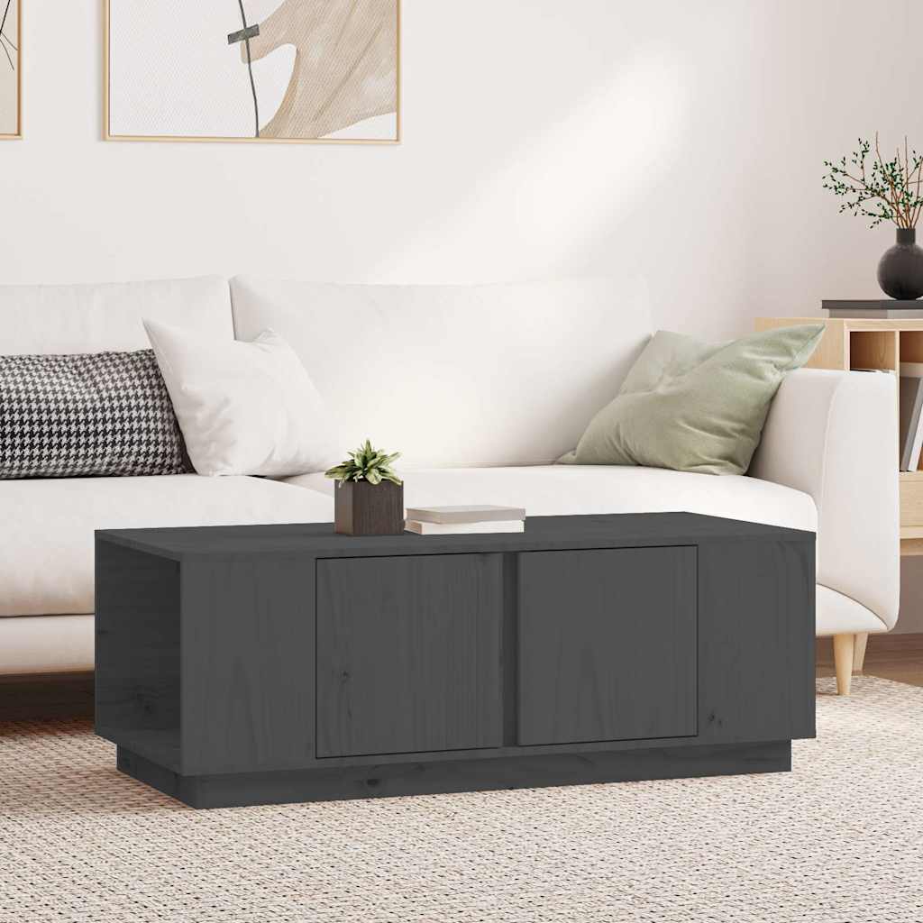 vidaXL sofabord 110x50x40 cm massivt fyrretræ grå