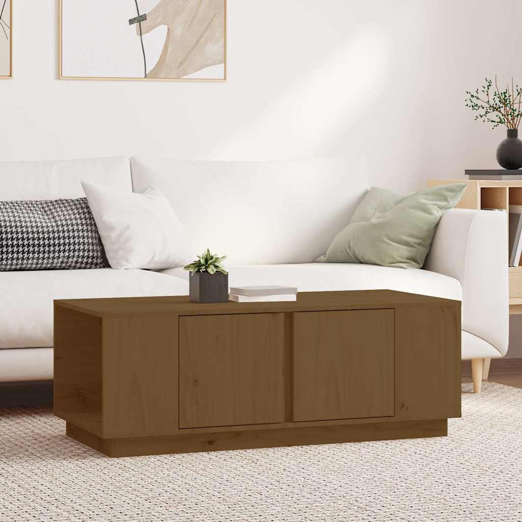 Sofabord i massivt fyrretræ - 110 × 50 × 40 cm, gyldenbrun
