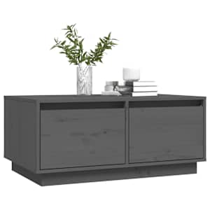 Konferenční stolek šedý 80x50x35 cm masivní borové dřevo - obrázek 4