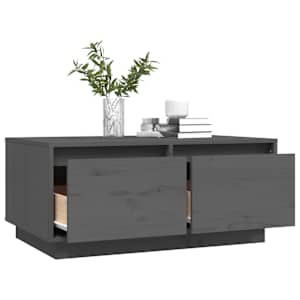 Konferenční stolek šedý 80x50x35 cm masivní borové dřevo - obrázek 5