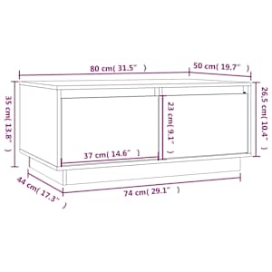 Konferenční stolek šedý 80x50x35 cm masivní borové dřevo - obrázek 10