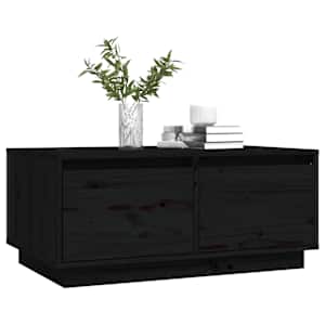 Konferenční stolek černý 80x50x35 cm masivní borové dřevo - obrázek 4