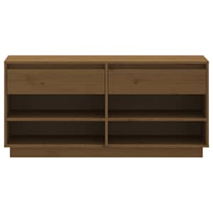 Botník medově hnědý 110x34x52 cm masivní borové dřevo - obrázek 5