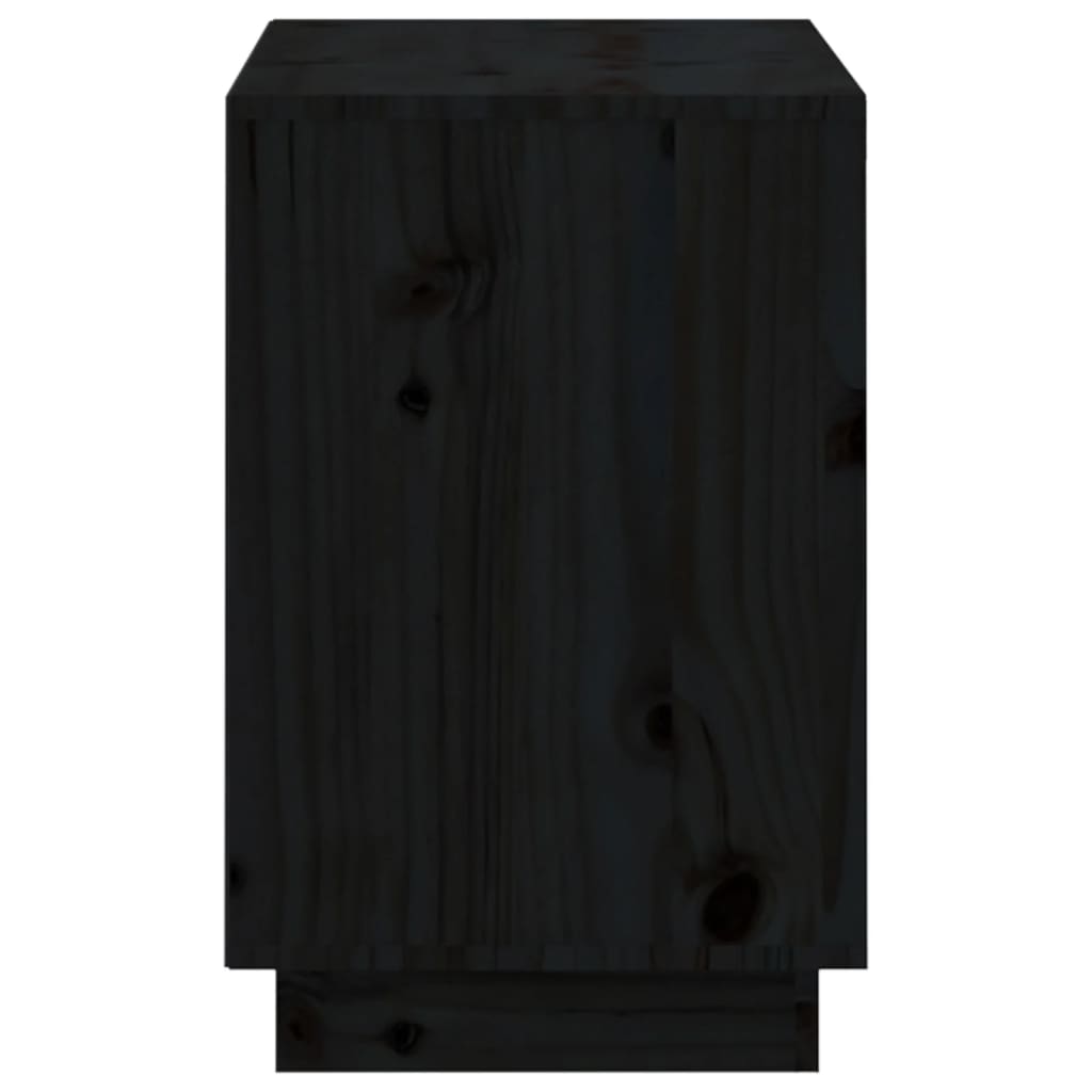 fekete tömör fenyőfa cipőszekrény 110 x 34 x 52 cm