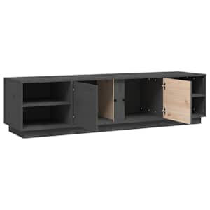 TV skříňka šedá 156 x 40 x 40 cm masivní borové dřevo - obrázek 7