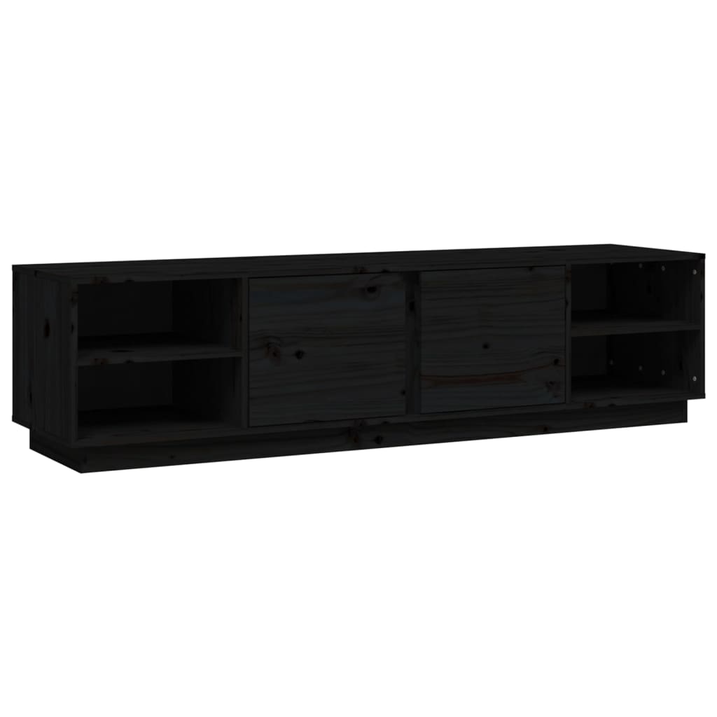 E-shop vidaXL TV skrinka čierna 156x40x40 cm masívna borovica