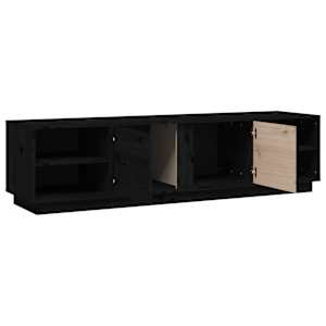 TV skříňka černá 156 x 40 x 40 cm masivní borové dřevo - obrázek 7
