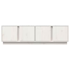 TV skříňka bílá 140 x 40 x 40 cm masivní borové dřevo - obrázek 6