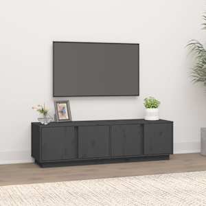 TV skříňka šedá 140 x 40 x 40 cm masivní borové dřevo - obrázek 1