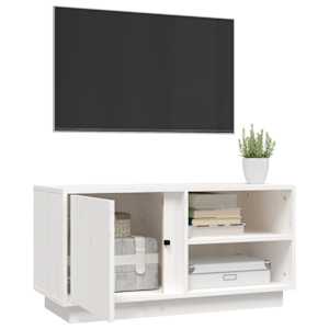 TV skříňka bílá 80x35x40,5 cm masivní borové dřevo - obrázek 5