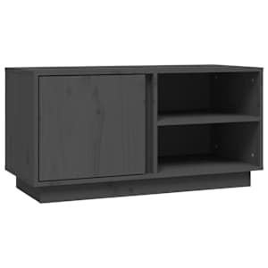 TV skříňka šedá 80 x 35 x 40,5 cm masivní borové dřevo - obrázek 2