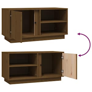 TV skříňka medově hnědá 80x35x40,5 cm masivní borové dřevo - obrázek 9