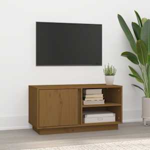 TV skříňka medově hnědá 80x35x40,5 cm masivní borové dřevo - obrázek 1