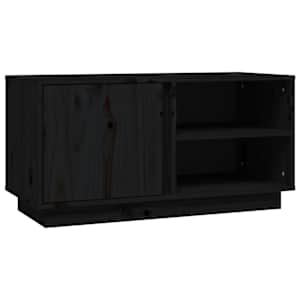 TV skříňka černá 80x35x40,5 cm masivní borové dřevo - obrázek 2