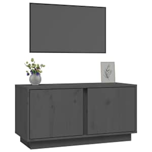 TV skříňka šedá 80 x 35 x 40,5 cm masivní borové dřevo - obrázek 4