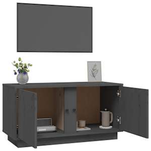 TV skříňka šedá 80 x 35 x 40,5 cm masivní borové dřevo - obrázek 5
